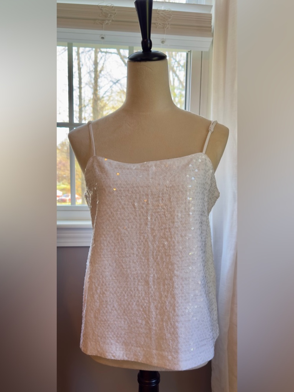 LOFT White Sequin Camisole
